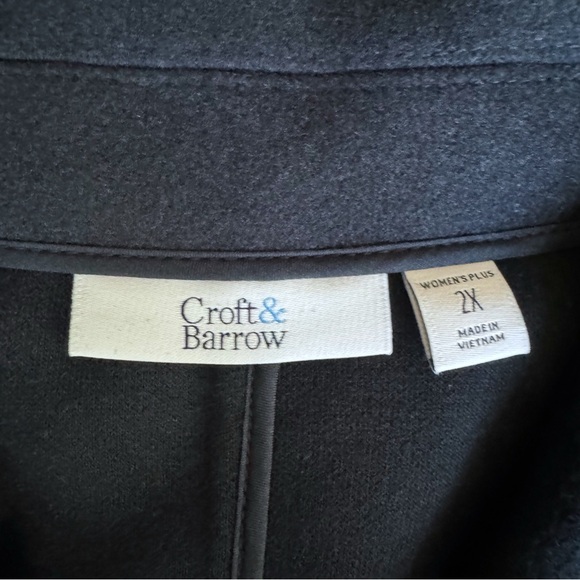 Croft & Barrow navy double breasted cropped jacket 2X - Picture 15 of 16